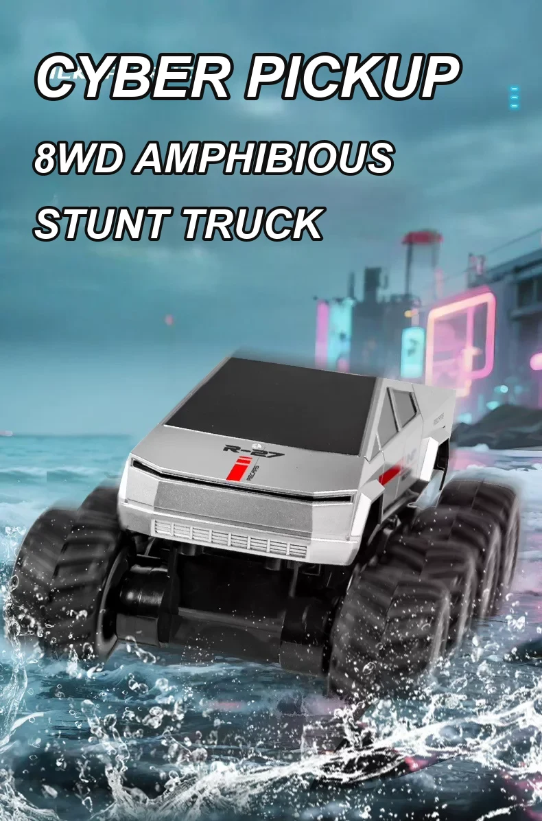 Remote control amphibious pickup truck detail 1