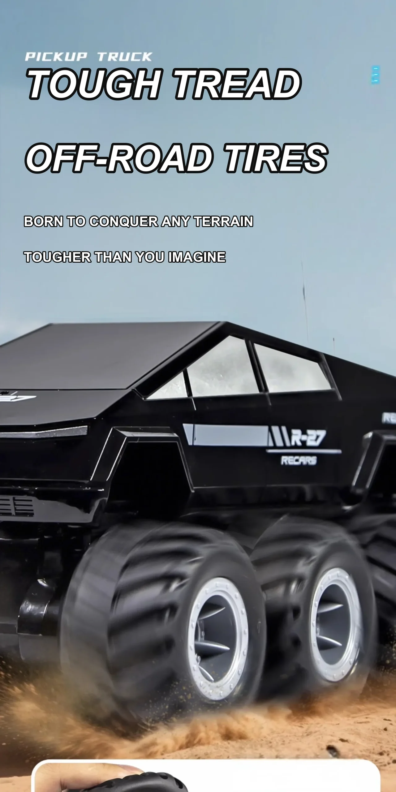 Remote control amphibious pickup truck detail 10